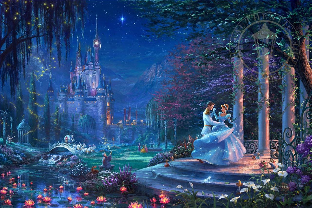 星明かりの中で踊るシンデレラ TK Disney油絵